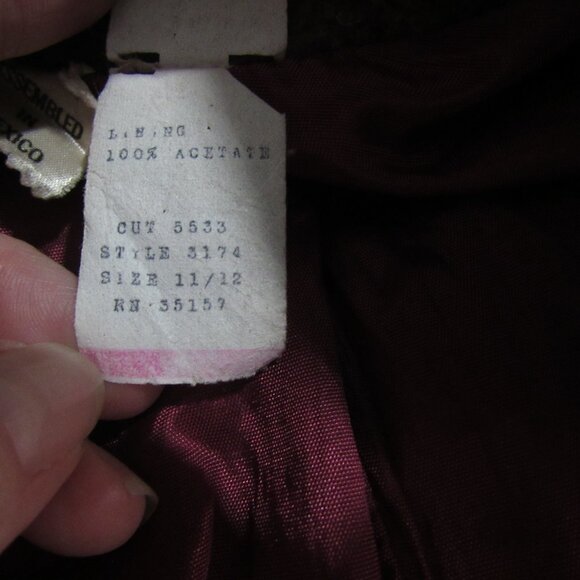 Vtg Sz 11/12 Plaid Warm Wool Coat - Picture 5 of 6